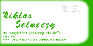 miklos selmeczy business card